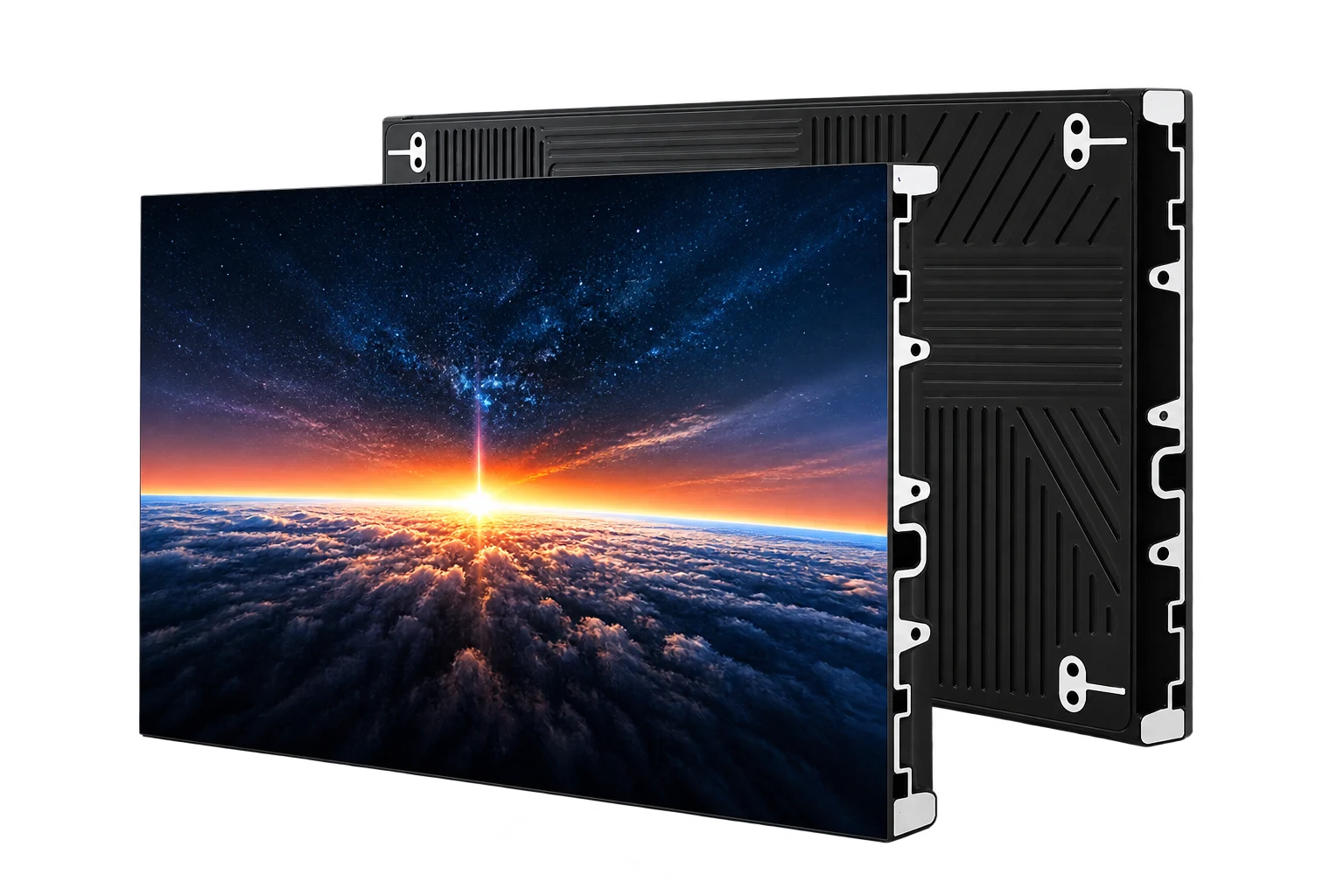 SVC Series LED display panel shown from the front and rear